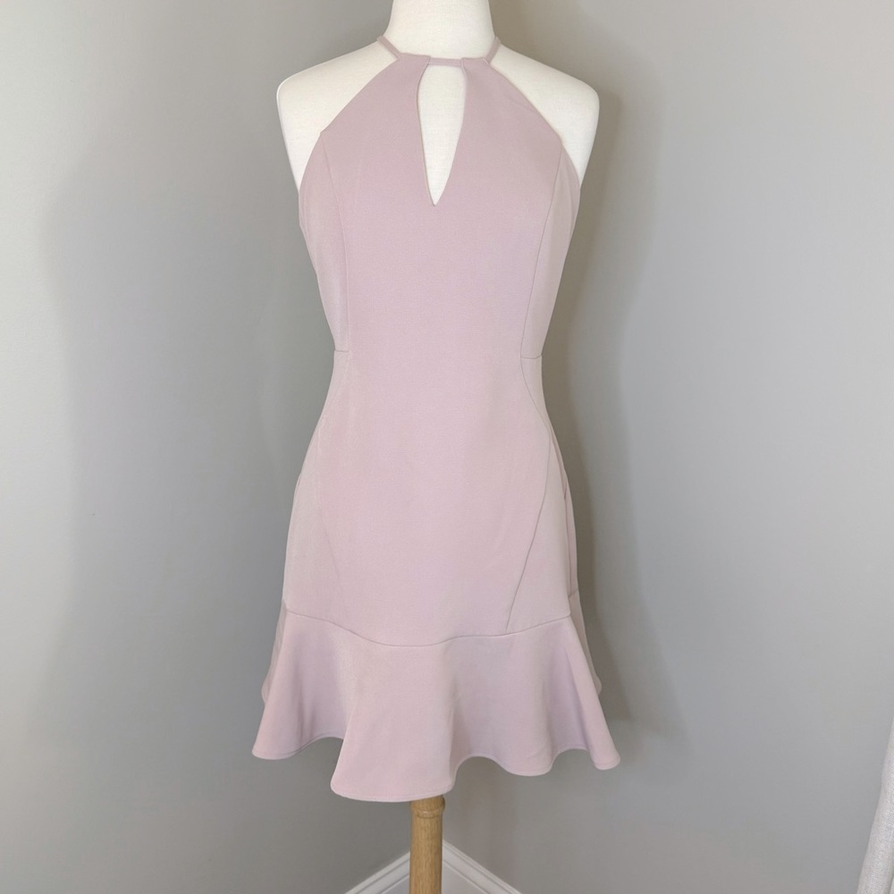 Express sophisticated Mini Pink Halter Dress